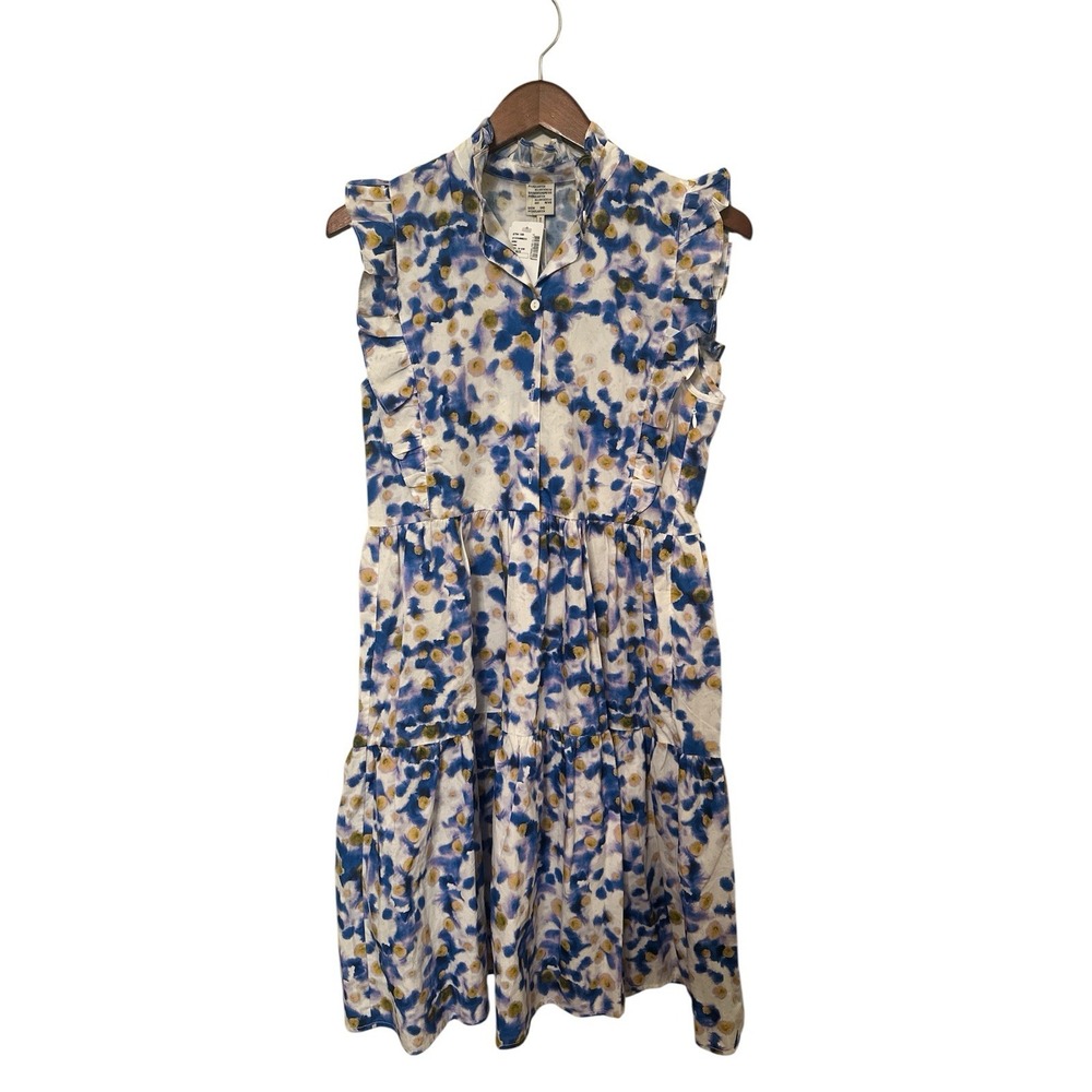 NWT BAUM UND PFERDGARTEN dress sundress floral ruffle 100% cotton 36 Size 6 $380